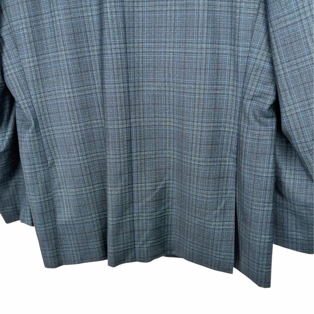 Canali Mens 44R Wool Sport Coat Blue Plaid Made Italy Blazer Jacket Notch Lapel - Picture 8 of 11